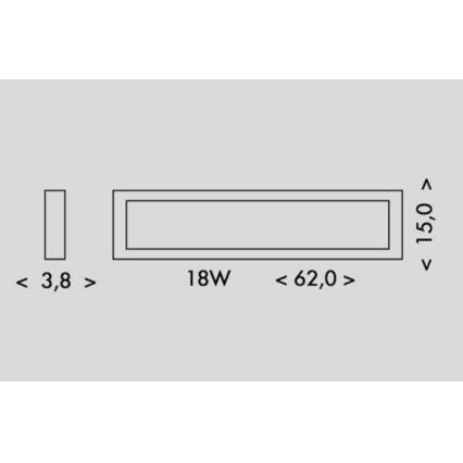 LED Stropna svjetiljka PILO LED/18W/230V 4100K 62 cm crna