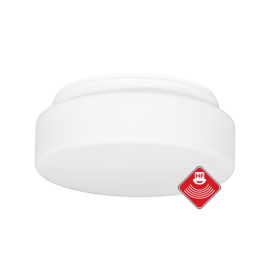 Vanjsko stropno svjetlo s senzorom HECTOR 1xE27/60W/230V promjer 25 cm IP44 opalno bijela