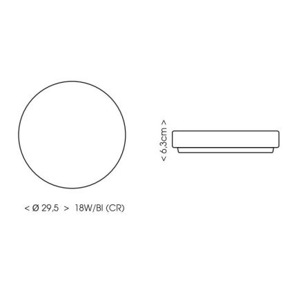 LED Stropna svjetiljka za kupaonicu LIRA LED/18W/230V 4000K pr. 29,5 cm IP44 crna