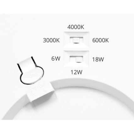 LED Prigušiva ugradbena svjetiljka sa senzorom LEXA LED/6/12/18W/230V 3000/4000/6000K pr. 22,5 cm bijela