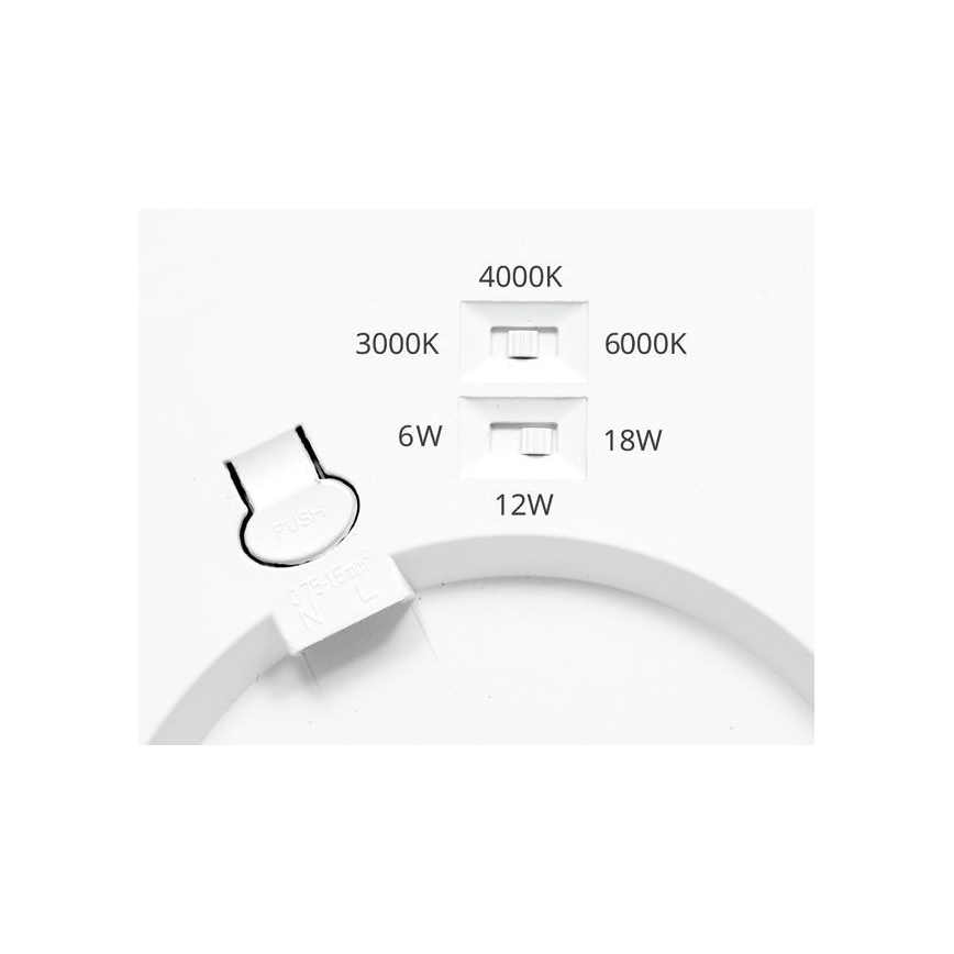 LED Prigušiva ugradbena svjetiljka sa senzorom LEXA LED/6/12/18W/230V 3000/4000/6000K pr. 22,5 cm bijela