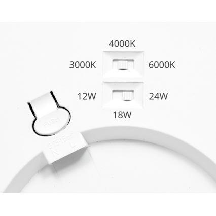 LED Prigušiva ugradbena svjetiljka sa senzorom LEXA LED/12/18/24W/230V 3000/4000/6000K pr. 30 cm bijela
