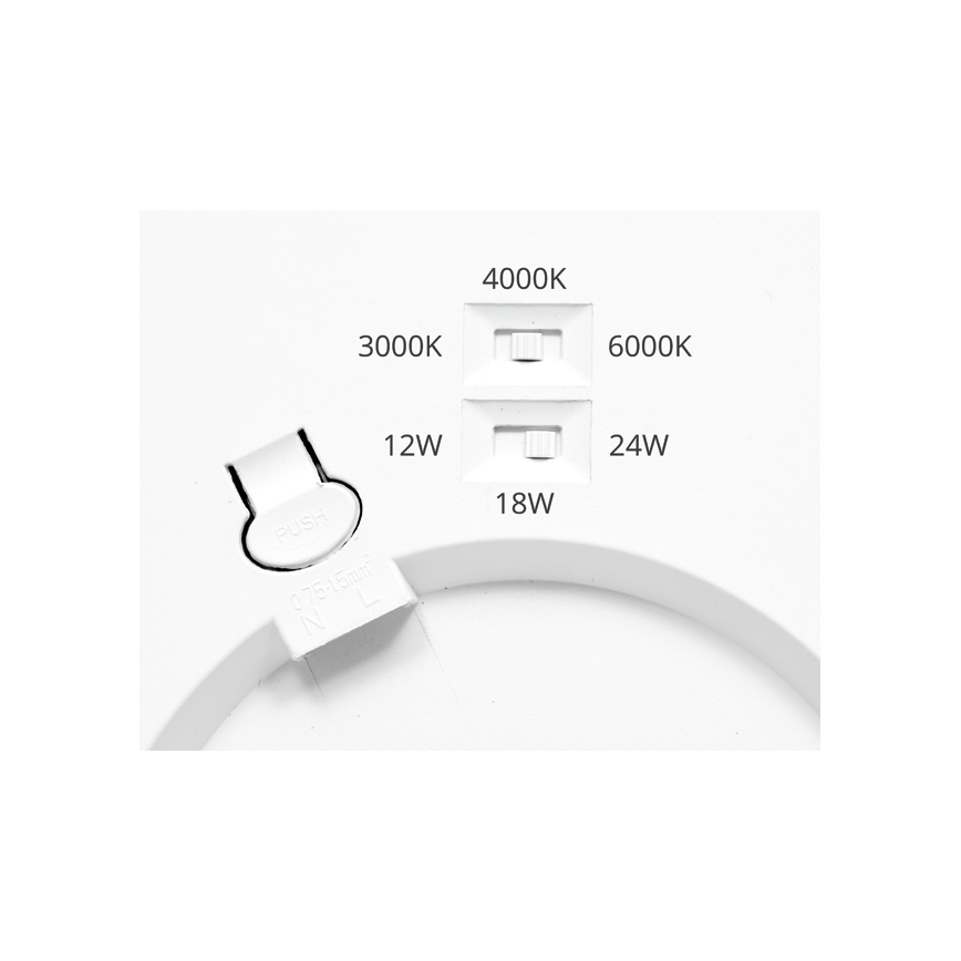 LED Prigušiva ugradbena svjetiljka sa senzorom LEXA LED/12/18/24W/230V 3000/4000/6000K pr. 30 cm bijela