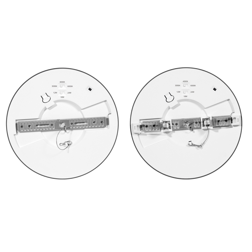 LED Prigušiva ugradbena svjetiljka sa senzorom LEXA LED/12/18/24W/230V 3000/4000/6000K pr. 30 cm crna