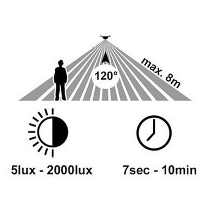 LED Vanjska zidna svjetiljka sa senzorom RITA LED/12W/230V 4000K IP65