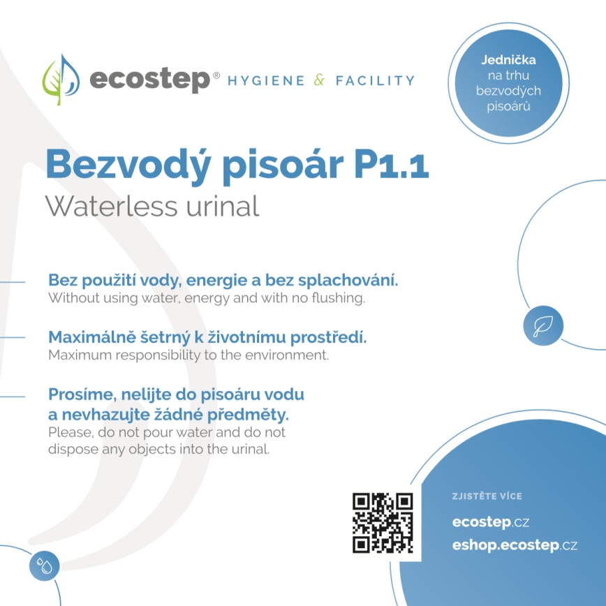 EcoStep 100002 - Informacijska ploča za pisoar bez vode P1.1 CZ/ENG