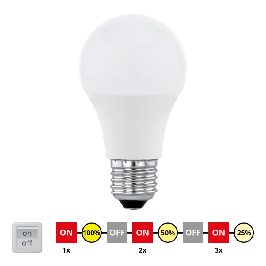 EGLO 11562 - LED Prigušiva žarulja E27/10W/230V 4000K - STEPDIMMING