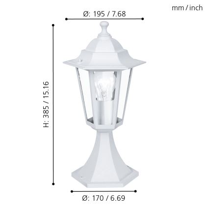 EGLO - Vanjska lampa 1xE27/60W