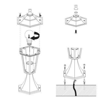 EGLO - Vanjska lampa 1xE27/60W crna IP44