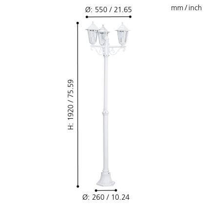 EGLO - Vanjska lampa 3xE27/60W/230V IP44