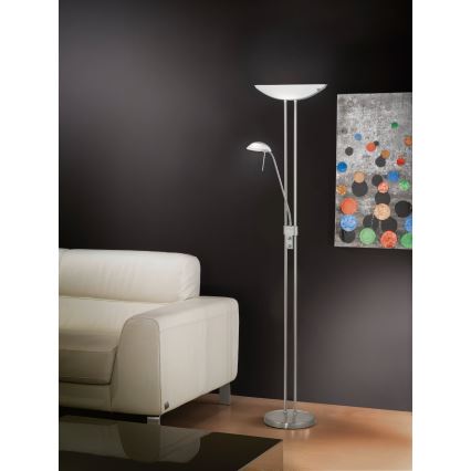 Eglo 25869 - Prigušiva podna lampa BAYA 1xR7s/230W/230V + 1xG9/33W mat krom
