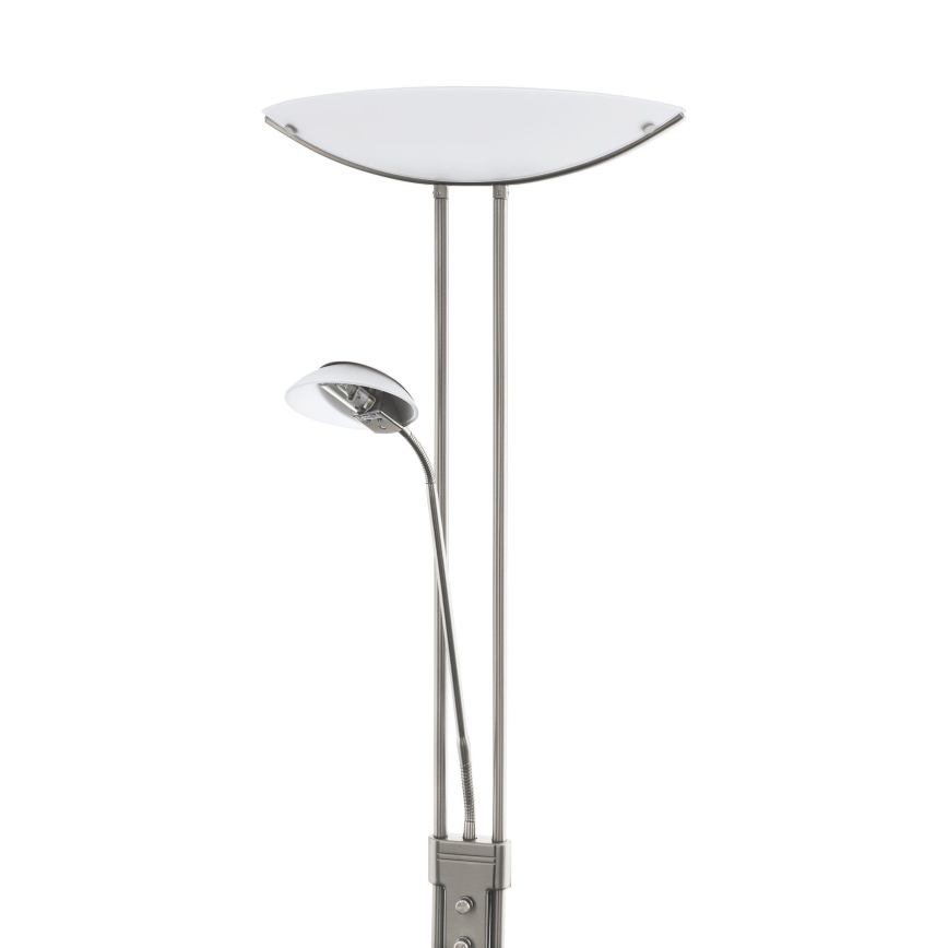 Eglo 25869 - Prigušiva podna lampa BAYA 1xR7s/230W/230V + 1xG9/33W mat krom