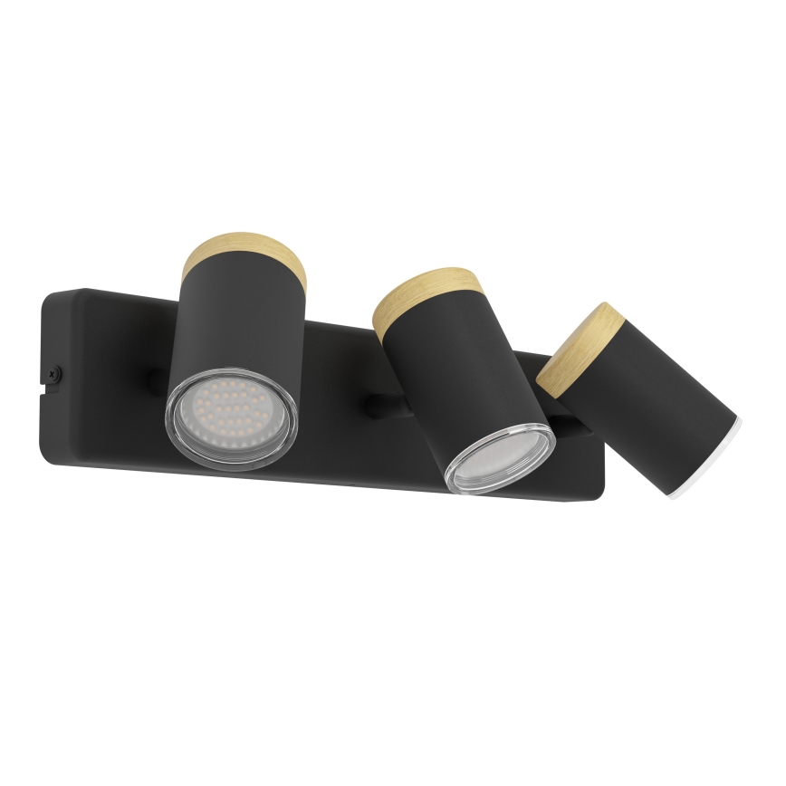 Eglo - Kupaonska spot svjetiljka 3xGU10/3W/230V IP44 crno/bež