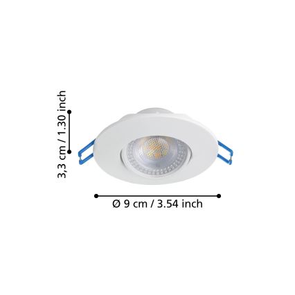 Eglo - Set od 7 LED ugradnih stropnih svjetiljki LED/4,9W/230V 2700/4000/6500K promjer 9 cm bijela