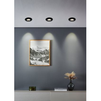 Eglo - SET 10x LED ugradnih svjetiljki LED/4,9W/230V 2700/4000/6500K Ø 9 cm crne