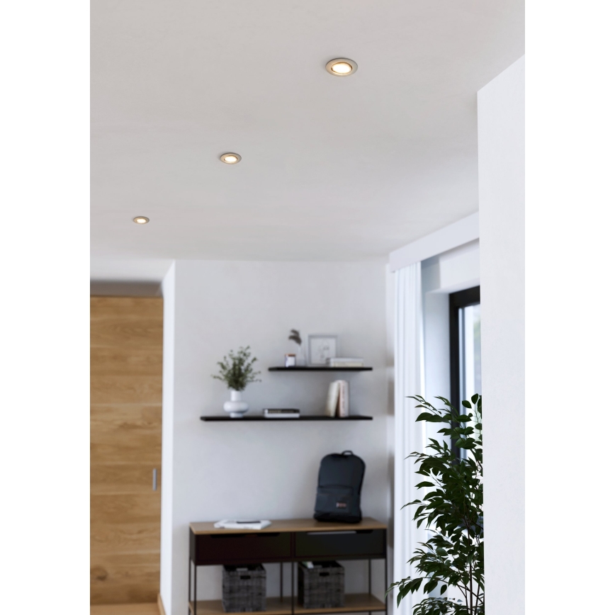 Eglo - SET 3x ugradna stropna LED svjetiljka LED/4,9W/230V 2700/4000/6500K Ø 9 cm matni krom