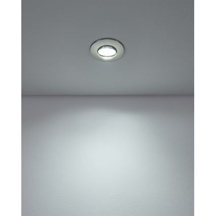 Eglo - SET od 5 LED ugradnih stropnih svjetiljki LED/4,9W/230V 2700/4000/6500K Ø 9 cm matni krom