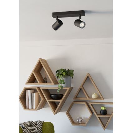 Eglo - Kupaonsko reflektorsko svjetlo 2xGU10/5W/230V IP44 crno