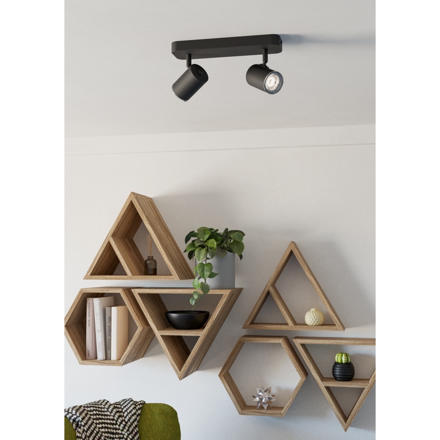 Eglo - Kupaonsko reflektorsko svjetlo 2xGU10/5W/230V IP44 crno