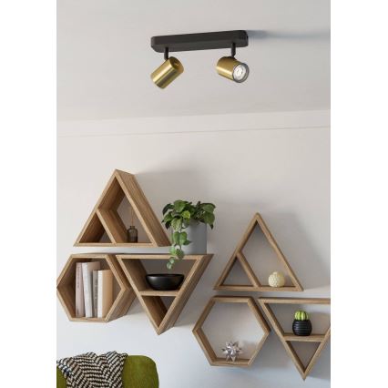 Eglo - Kupaonsko spot svjetlo 2xGU10/5W/230V IP44 crno/zlatno