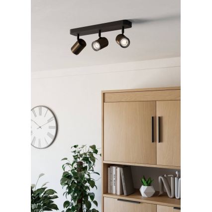 Eglo - Kupaonsko spot svjetlo 3xGU10/5W/230V IP44 crno/smeđe