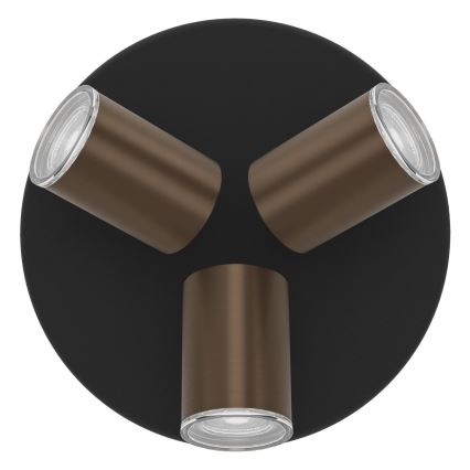 Eglo - Kupaonsko spot svjetlo 3xGU10/5W/230V IP44 crno/smeđe