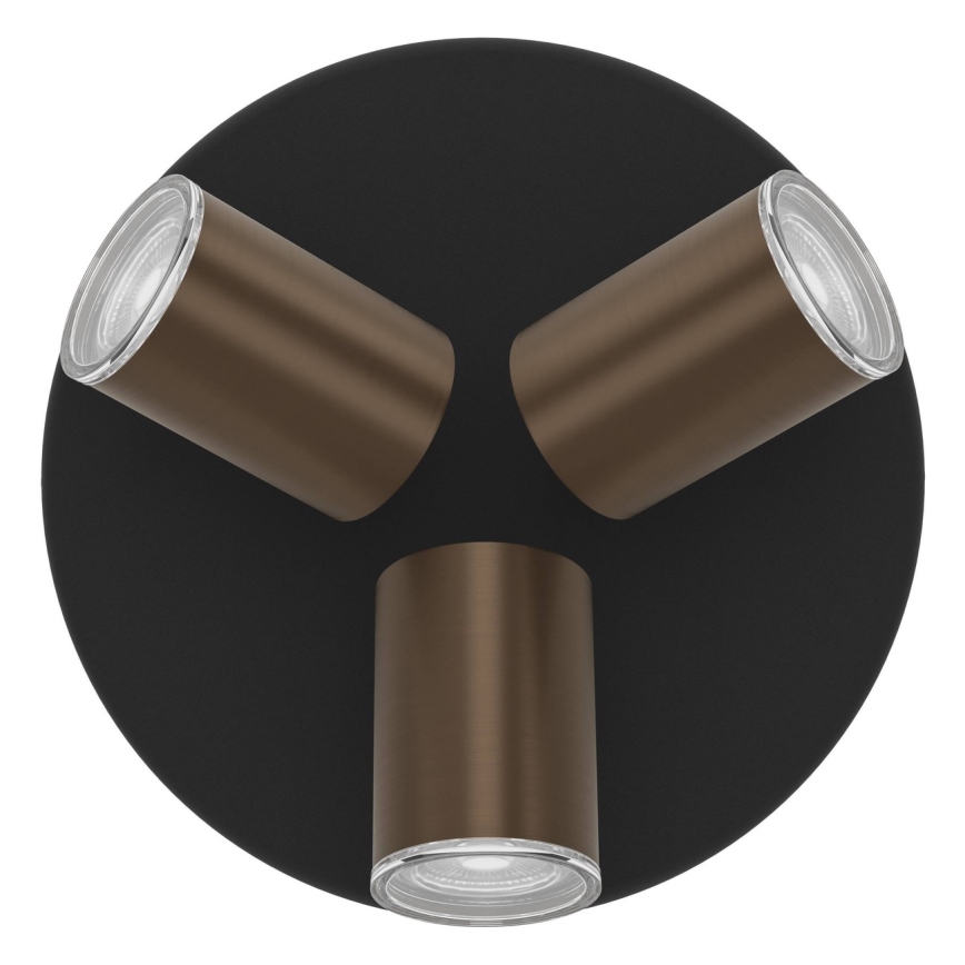 Eglo - Kupaonsko spot svjetlo 3xGU10/5W/230V IP44 crno/smeđe