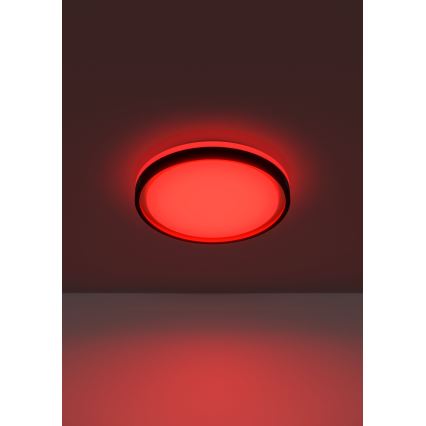 Eglo 300684 - LED RGBW prigušivo stropno svjetlo MALERAMARA-Z LED/14W/230V 2700-6500K prom. 35,7 cm crna/zlatna + daljinski upravljač