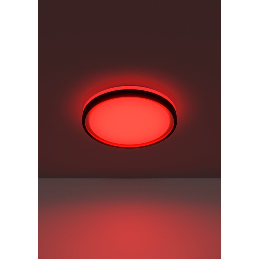 Eglo 300684 - LED RGBW prigušivo stropno svjetlo MALERAMARA-Z LED/14W/230V 2700-6500K prom. 35,7 cm crna/zlatna + daljinski upravljač