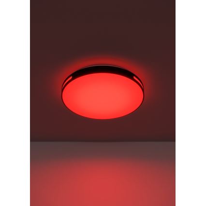 Eglo 300687 - LED RGBW prigušiva stropna svjetiljka MONTEGRANARO-Z LED/18,5W/230V 2700-6500K prom. 39,4 cm crna + daljinski upravljač
