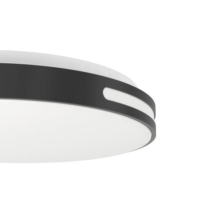 Eglo 300687 - LED RGBW prigušiva stropna svjetiljka MONTEGRANARO-Z LED/18,5W/230V 2700-6500K prom. 39,4 cm crna + daljinski upravljač