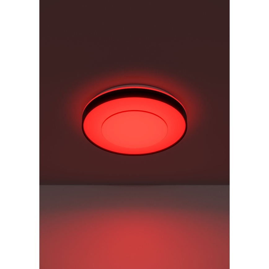 Eglo 300688 - LED RGBW prigušivo stropno svjetlo MONTERIGGIONI-Z LED/18,5W/230V 2700-6500K Ø 38,4 cm, crno + daljinski upravljač