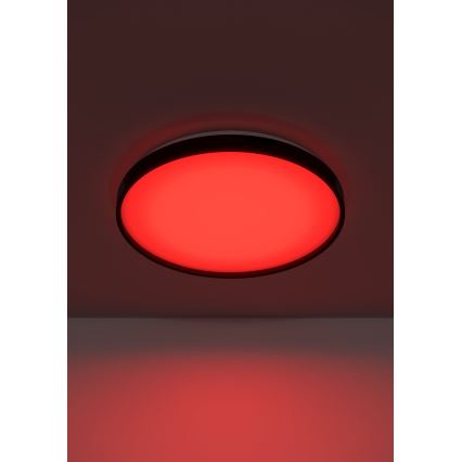 Eglo 300692- LED RGBW stropna svjetiljka s mogućnošću prigušenja MOZONCILLO-Z LED/28,3W/230V 2700-6500K promjer 48,4 cm crna + daljinski upravljač