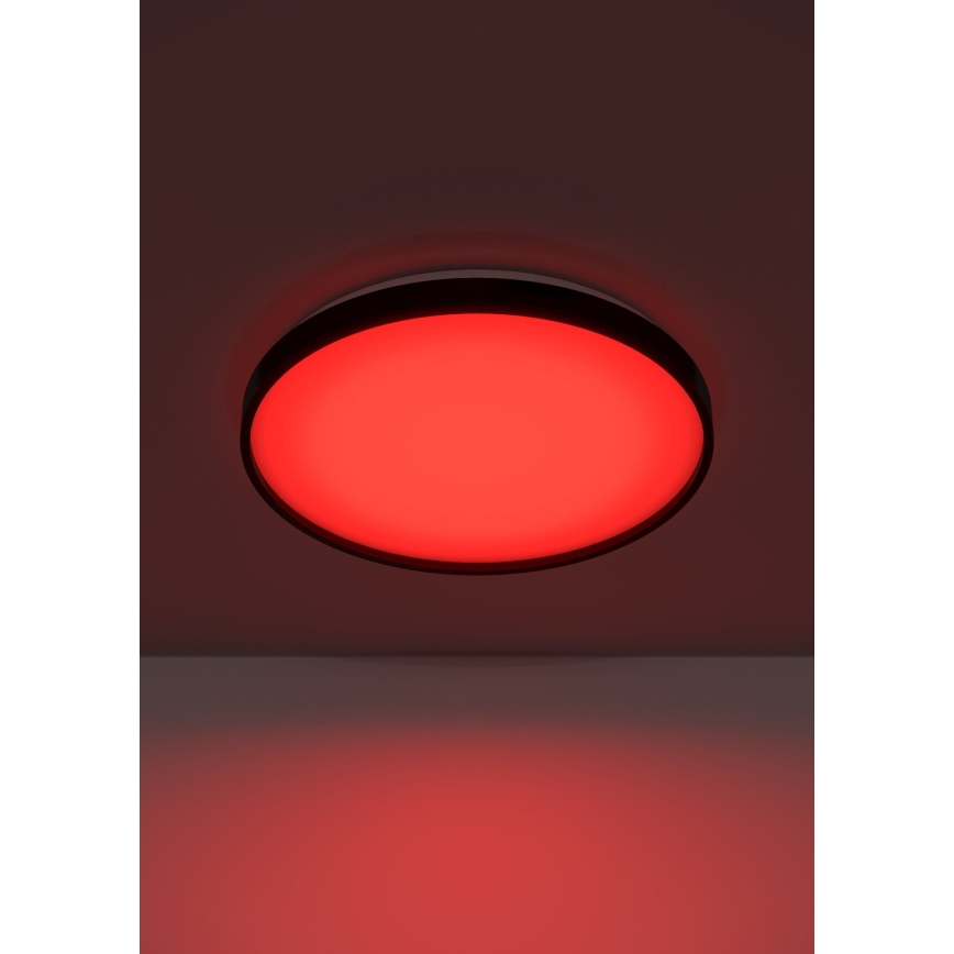 Eglo 300692- LED RGBW stropna svjetiljka s mogućnošću prigušenja MOZONCILLO-Z LED/28,3W/230V 2700-6500K promjer 48,4 cm crna + daljinski upravljač