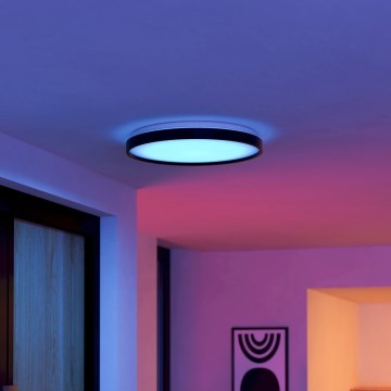 Eglo 300692- LED RGBW stropna svjetiljka s mogućnošću prigušenja MOZONCILLO-Z LED/28,3W/230V 2700-6500K promjer 48,4 cm crna + daljinski upravljač