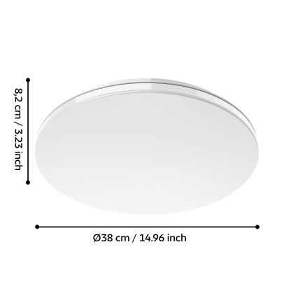 Eglo 300833 - LED RGBW prigušivo stropno svjetlo MALTIGNANO-Z LED/18,5W/230V 2700-6500K Ø 38 cm + daljinski upravljač