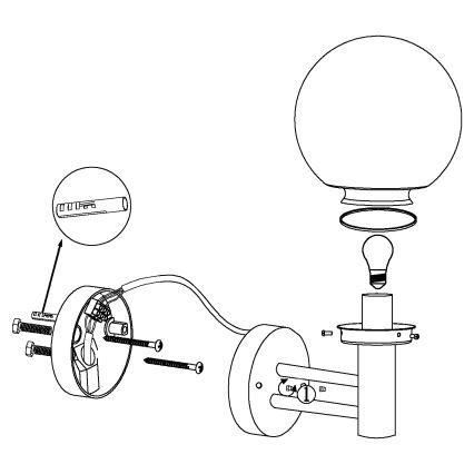 Eglo - Vanjska lampa E27/60W/230V IP44