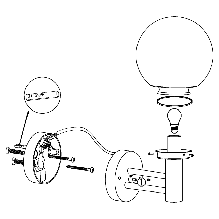 Eglo - Vanjska lampa E27/60W/230V IP44