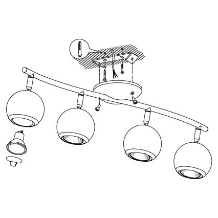 EGLO - LED Reflektorska svjetiljka 4xGU10/3W LED