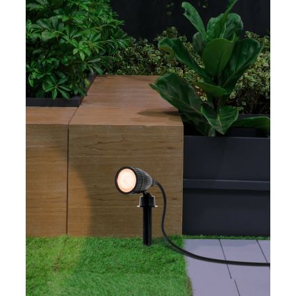 Eglo 31028 - Komplet 3x LED RGBW vanjska lampa NEMA-C 1xGU10/5W/230V 2700-6500K IP44 crna + daljinski upravljač