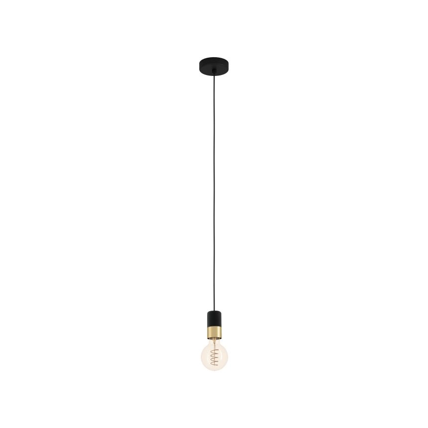 Eglo - Luster na sajli 1xE27/40W/230V crna/zlatna