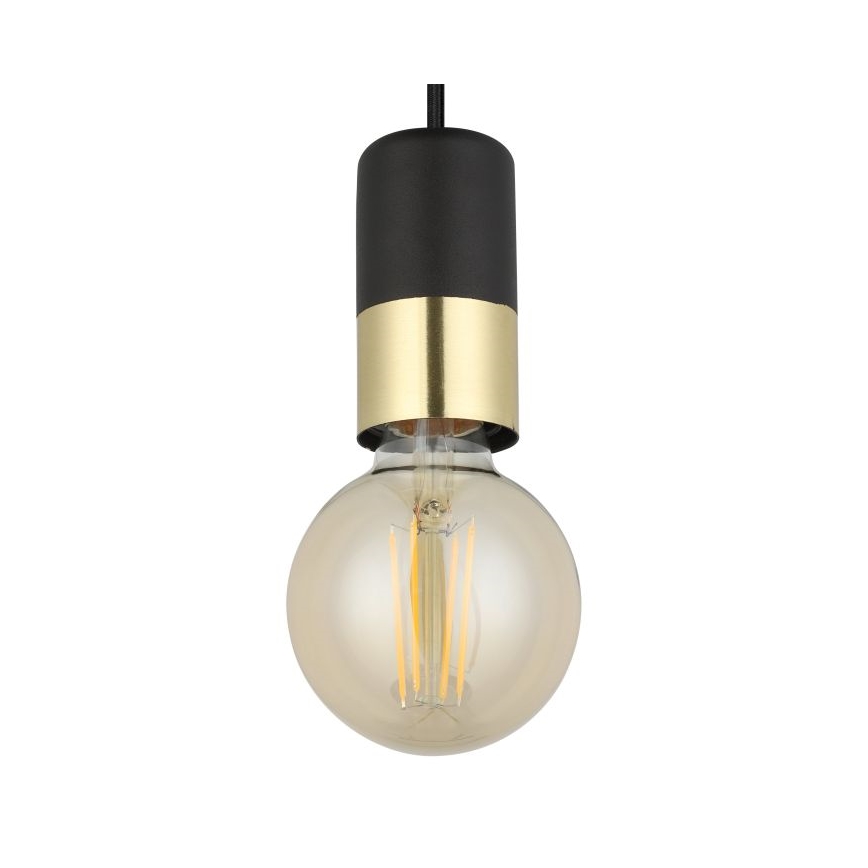 Eglo - Luster na sajli 1xE27/40W/230V crna/zlatna