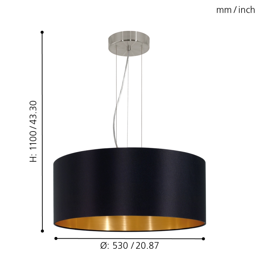 Eglo - Luster na sajli 3xE27/60W/230V