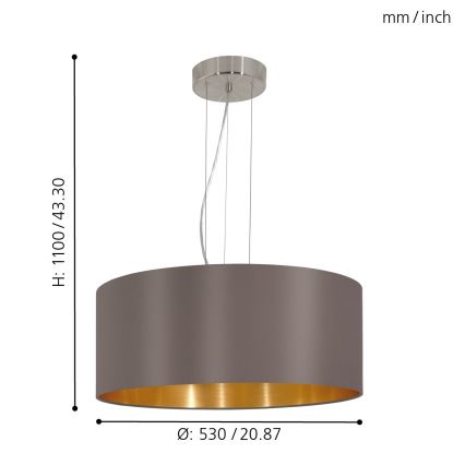 Eglo - Luster na sajli 3xE27/60W/230V