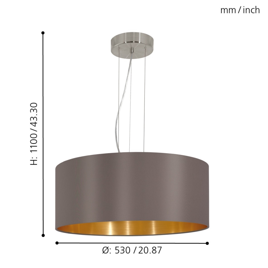 Eglo - Luster na sajli 3xE27/60W/230V