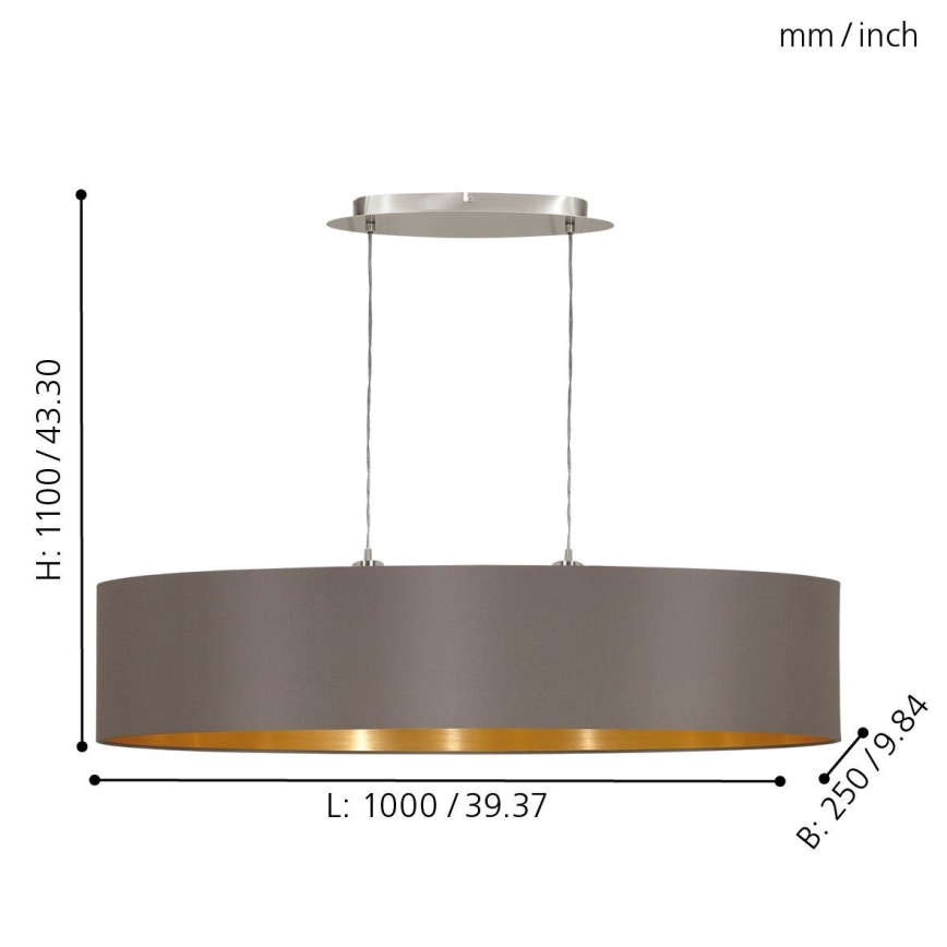 Eglo - Luster na sajli 2xE27/60W/230V