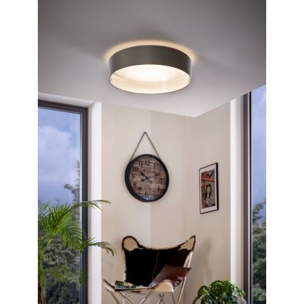Eglo 31623 - LED stropna svjetiljka MASERLO LED/16W/230V 3000K Ø 40,5 cm siva/srebrna