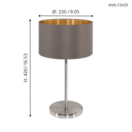 Eglo - Stolna lampa 1xE27/60W/230V