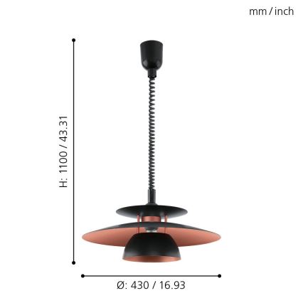 Eglo - Ugradivi luster 1xE27/60W/230V