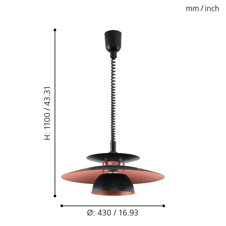 Eglo - Ugradivi luster 1xE27/60W/230V
